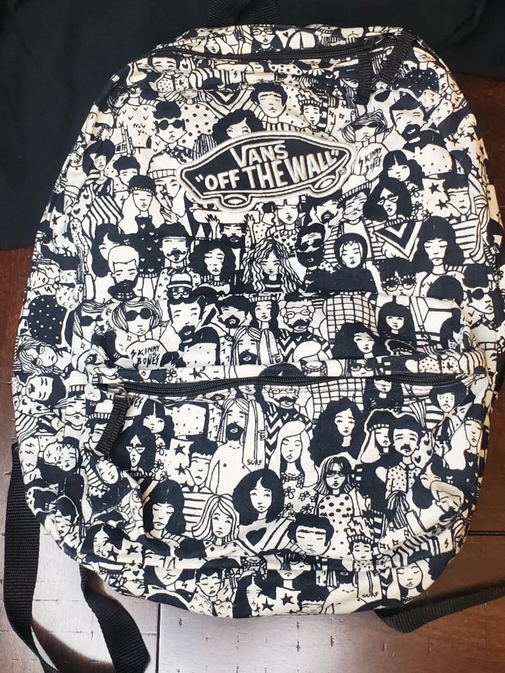 Vans "One Thousand Faces" Realm Backpack - Black & White Graphic Print 2015